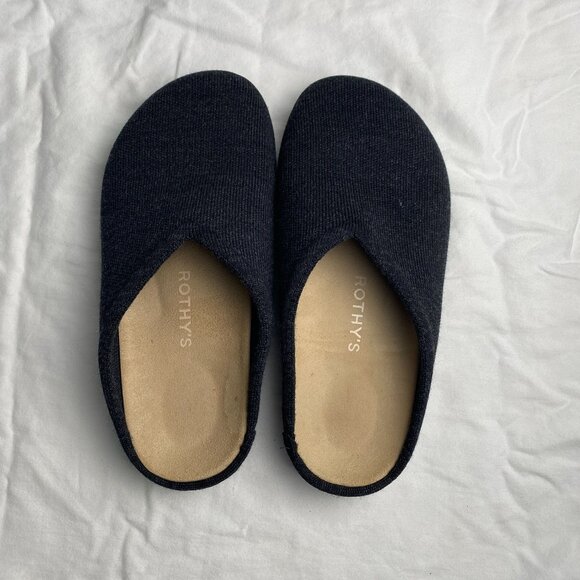 Rothy's Women The Casual Clog Soft Black Washable Merino Wool 7 - Picture 2 of 6